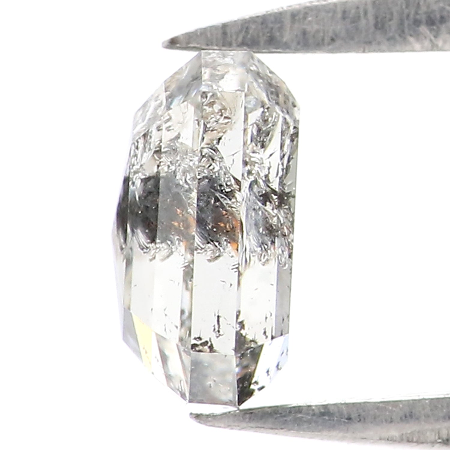Natural Loose Emerald Diamond, Salt And Pepper Emerald Diamond, Natural Loose Diamond, Emerald Rose Cut Diamond, 0.79 CT Emerald Shape KDL2718