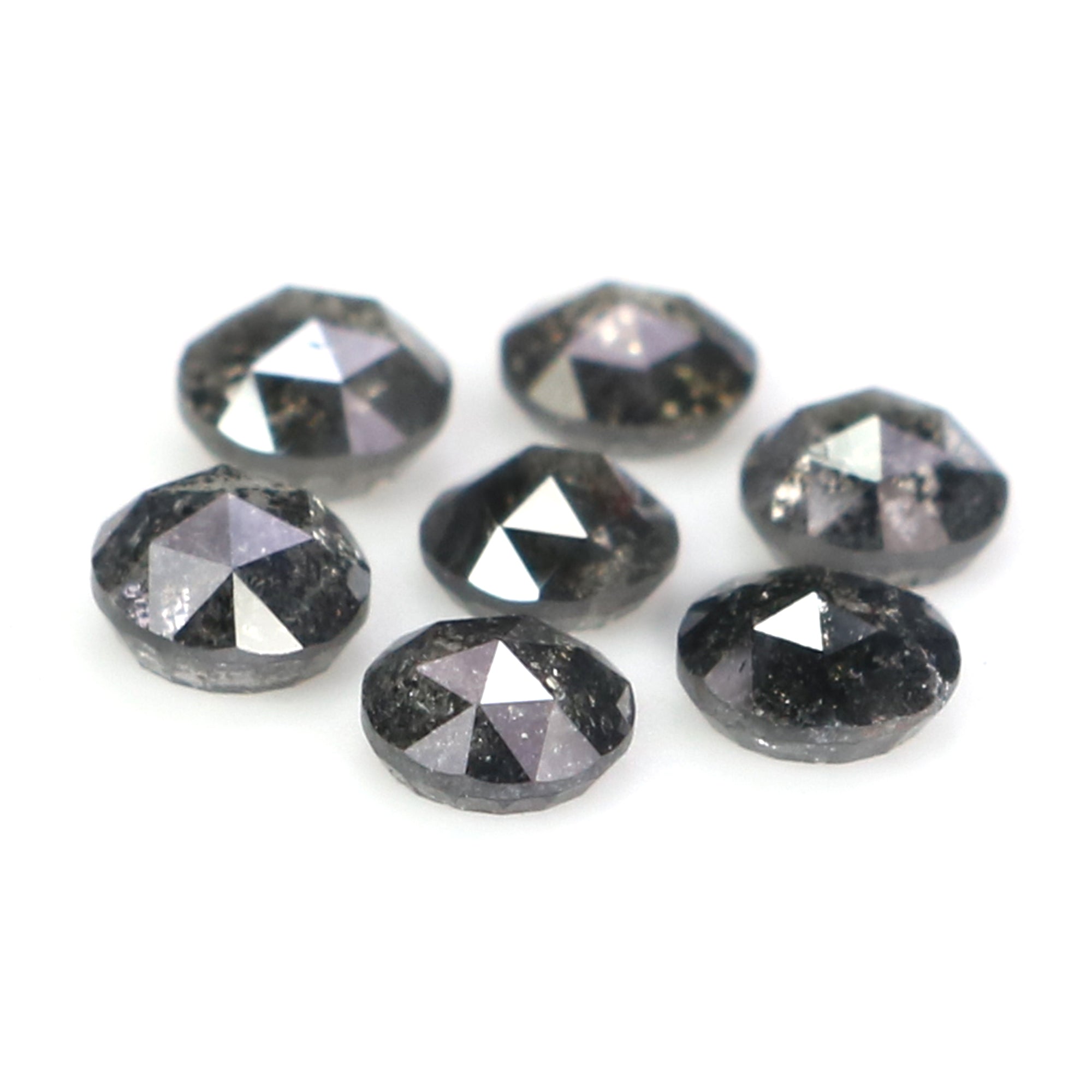 1.10 Ct Natural Loose Round Rose Cut Diamond Salt And Pepper Round Shape Diamond 3.30 MM Natural Black Grey Round Rose Cut Diamond LQ2782