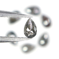 Natural Loose Pear Diamond, Salt And Pepper Pear Diamond, Natural Loose Diamond, Pear Rose Cut Diamond, 0.94 CT Pear Cut Diamond L2734