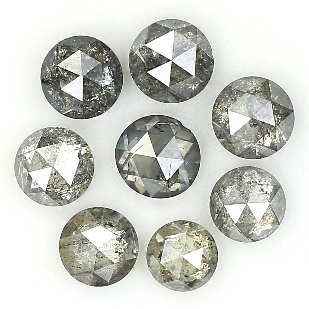 1.34 Ct Natural Loose Round Rose Cut Diamond Salt And Pepper Round Shape Diamond 2.90 MM Natural Black Grey Round Rose Cut Diamond QL1137
