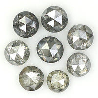 Natural Loose Rose Cut Salt And Pepper Diamond Black Grey Color 1.34 CT 2.90 MM Rose Cut Shape Diamond KDL1137