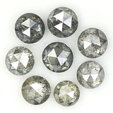 Natural Loose Rose Cut Salt And Pepper Diamond Black Grey Color 1.34 CT 2.90 MM Rose Cut Shape Diamond KDL1137