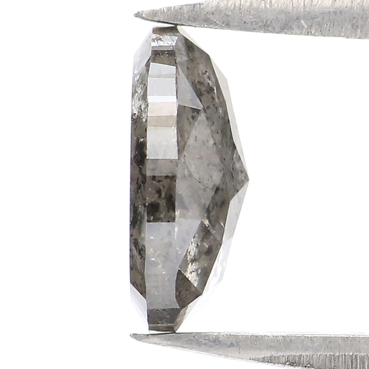 Natural Loose Oval Salt And Pepper Diamond Black Grey Color 1.25 CT 7.80 MM Oval Shape Rose Cut Diamond L2206