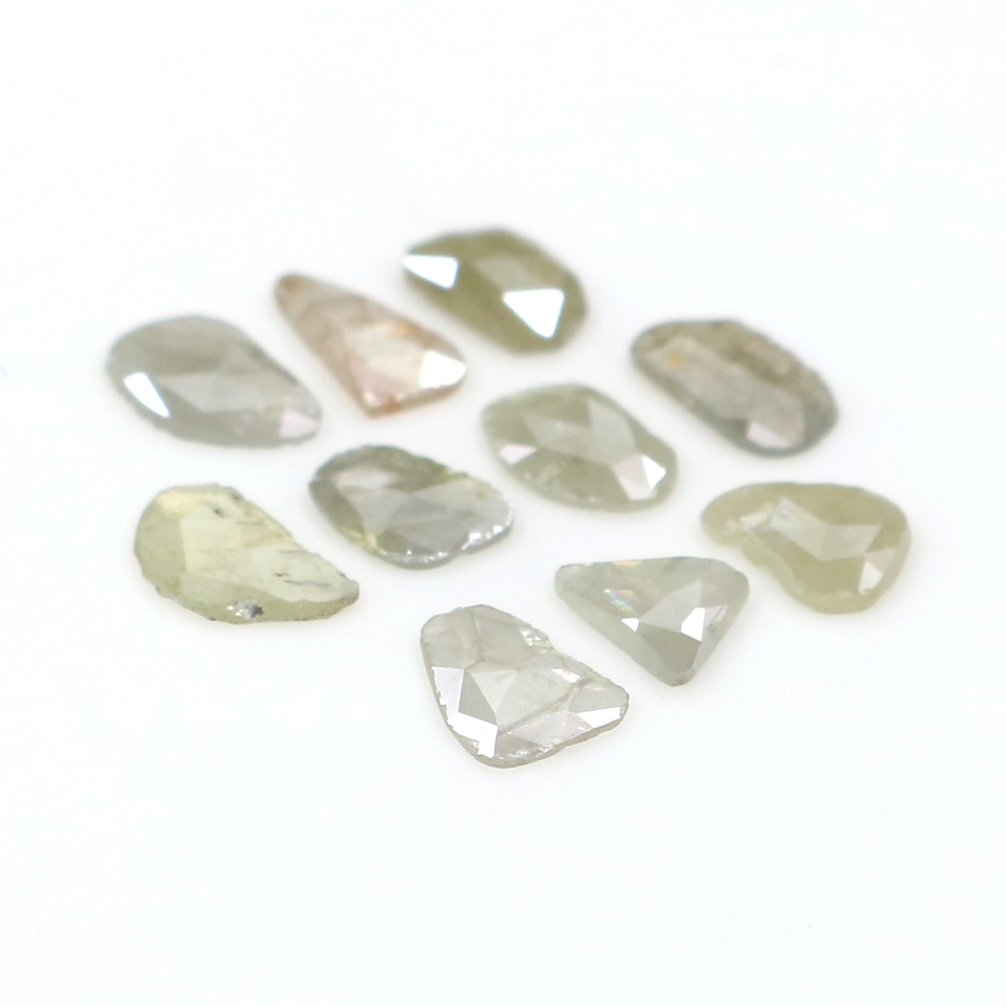 1.45 CT Natural Loose Slice Shape Diamond Grey Color Slice Rose Cut Diamond 4.90 MM Natural Grey Color Slice Irregular Cut Diamond KQ2601