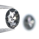 Natural Loose Oval Diamond, Salt And Pepper Oval Diamond, Natural Loose Diamond, Oval Rose Cut Diamond, 0.49 CT Oval Shape Diamond KDL2772