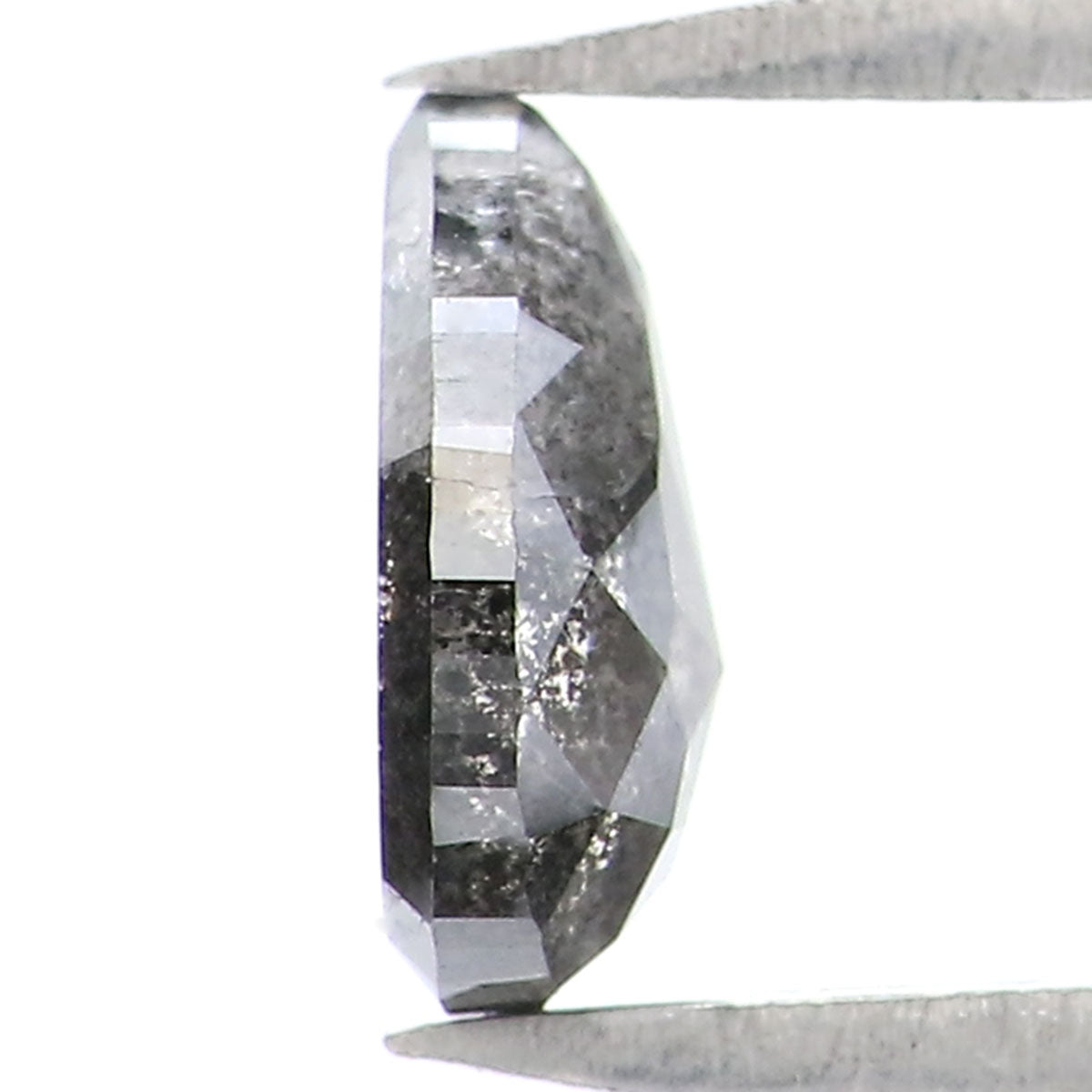 0.66 CT Natural Loose Pear Shape Diamond Salt And Pepper Pear Rose Cut Diamond 6.65 MM Black Grey Color Pear Shape Rose Cut Diamond QL2211