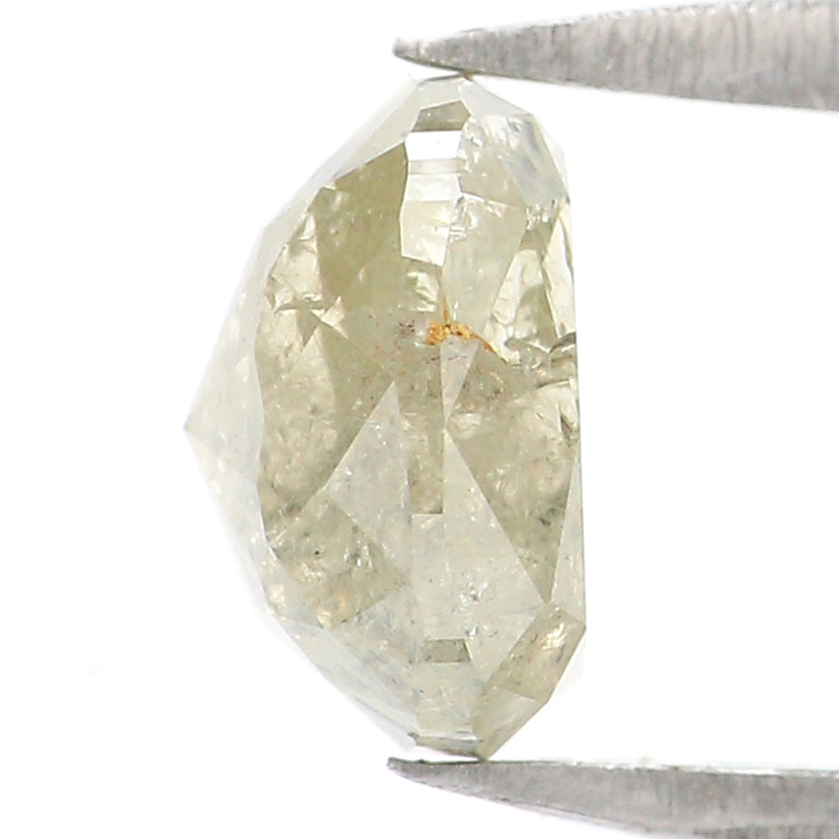 Natural Loose Cushion Salt And Pepper Diamond Grey Color 1.40 CT 6.60 MM Cushion Shape Rose Cut Diamond KR1842