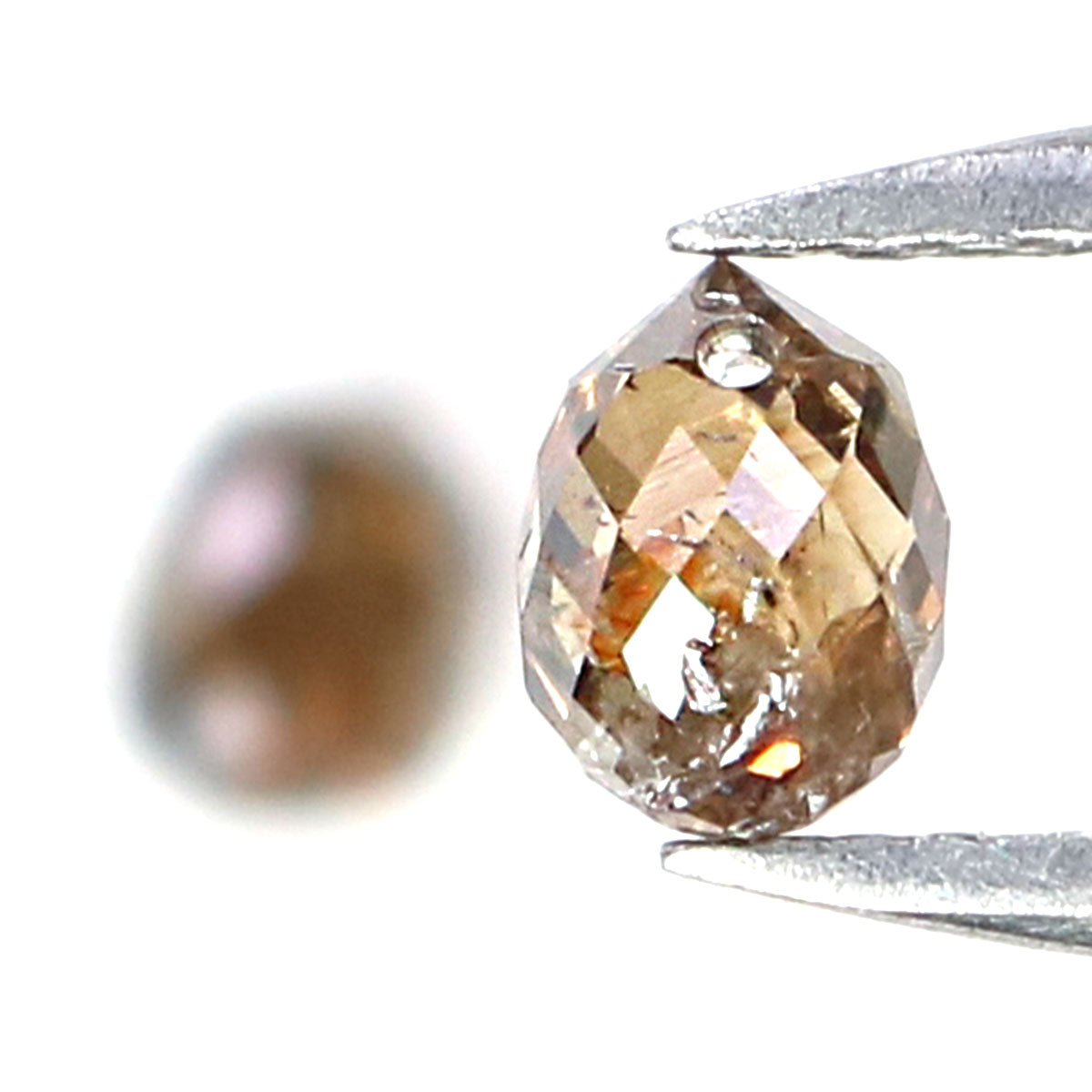 0.82 Ct Natural Loose Briolette Shape Diamond Brown Color Drop Diamond 4.20 MM Natural Loose Brown Color Briolette Rose Cut Diamond LQ9893