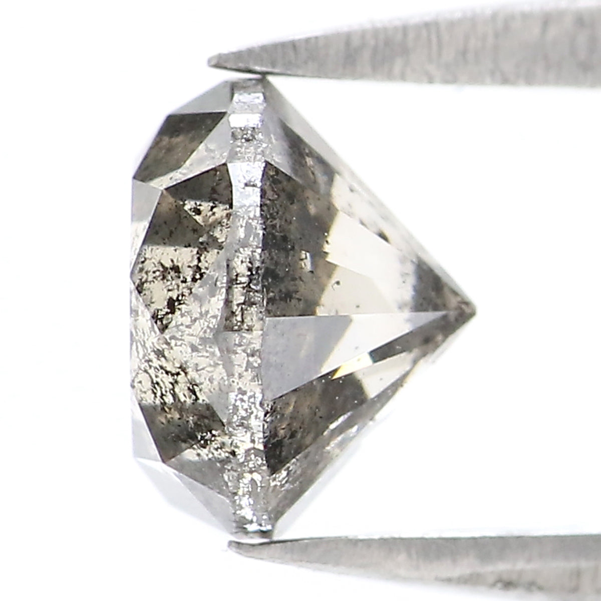 1.51 CT Natural Loose Round Shape Diamond Black Grey Color Round Cut Diamond 6.60 MM Salt And Pepper Round Brilliant Cut Diamond QL8399