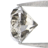 Natural Loose Round Salt And Pepper Diamond Black Grey Color 1.51 CT 6.60 MM Round Brilliant Cut Diamond KDL8399