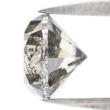 Natural Loose Round Salt And Pepper Diamond Black Grey Color 1.51 CT 6.60 MM Round Brilliant Cut Diamond KDL8399