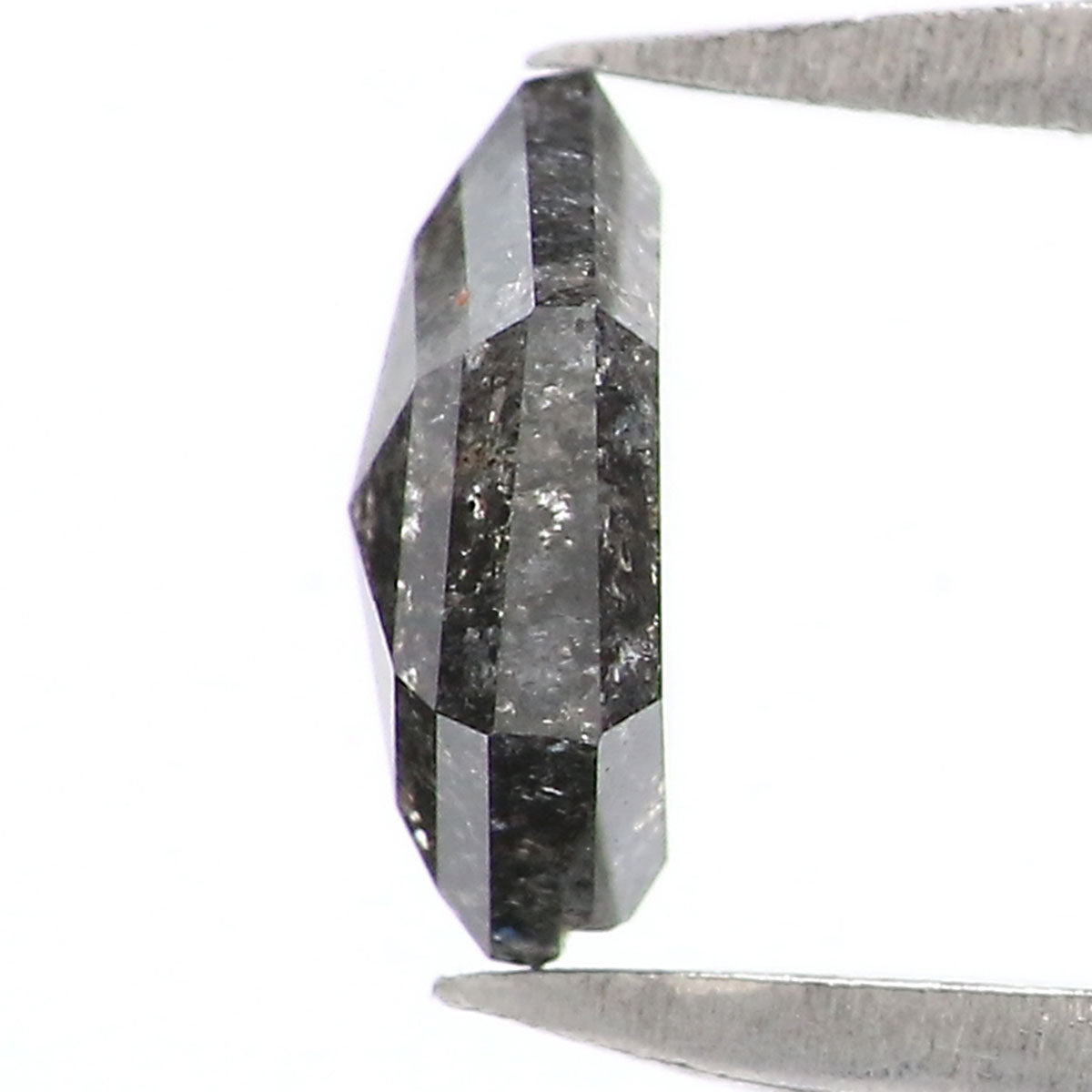 0.37 CT Natural Loose Hexagon Shape Diamond Salt And Pepper Hexagon Diamond 5.75 MM Natural Black Grey Color Hexagon Rose Cut Diamond KQ2539