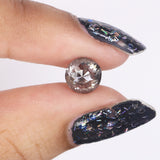1.57 Ct Natural Loose Diamond Round Rose Cut Black Grey Salt And Pepper Color 7.06 MM KDL9234