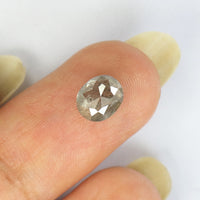 1.17 Ct Natural Loose Diamond Oval Grey Salt And Pepper Color I3 Clarity 6.70 MM KDL8693