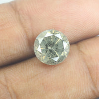 2.43 Ct Natural Loose Diamond Round Yellow Green Salt And Pepper Color I3 Clarity 8.20 MM KDL8553