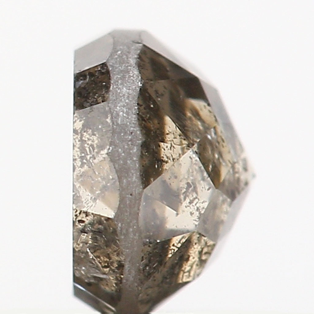 0.49 Ct Natural Loose Round Rose Cut Diamond Salt And Pepper Round Shape Diamond 4.50 MM Natural Black Grey Round Rose Cut Diamond LQ9813