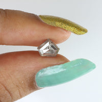 1.29 Ct Natural Loose Diamond Shield Gray Salt And Pepper Color I3 Clarity 6.00 MM KDK2172