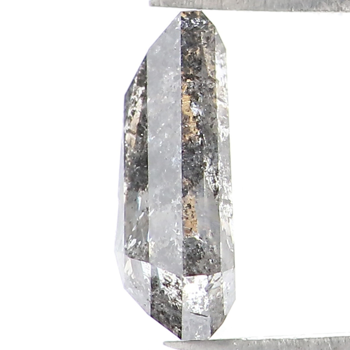 1.08 CT Natural Loose Coffin Shape Diamond Salt And Pepper Coffin Shape Diamond 7.75 MM Black Grey Color Coffin Rose Cut Diamond QL1425