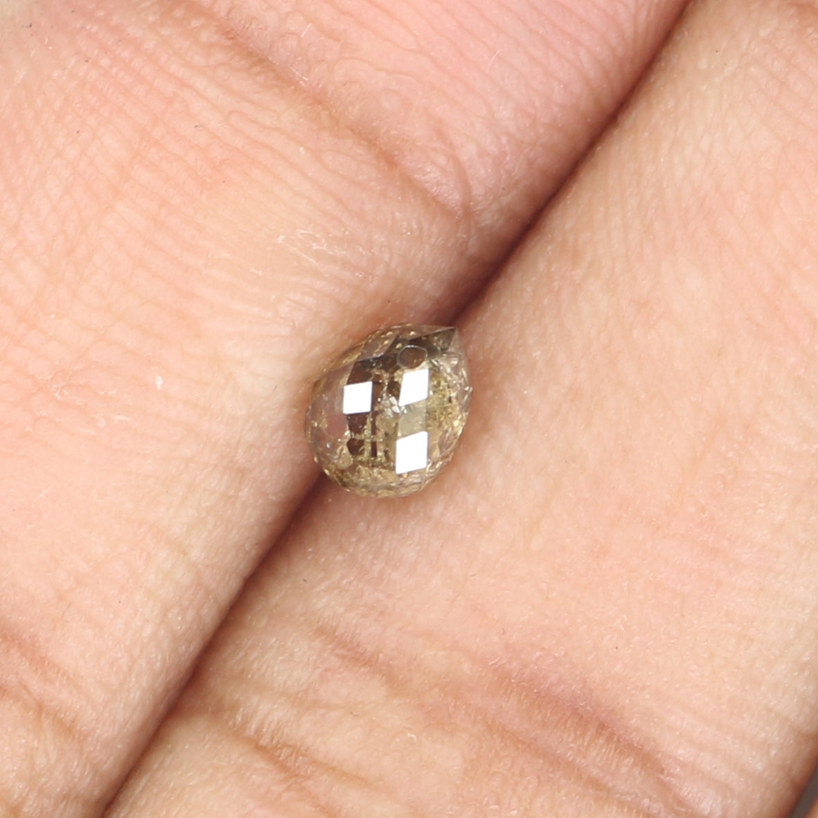 0.76 Ct Natural Loose Briolette Shape Diamond Brown Color Drop Cut Diamond 5.20 MM Natural Loose Yellow Color Briolette Cut Diamond LQ9839