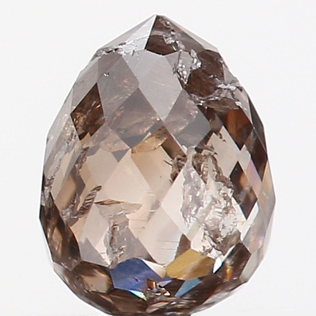 0.67 Ct Natural Loose Briolette Shape Diamond Brown Color Drop Diamond 5.05 MM Natural Loose Brown Color Briolette Rose Cut Diamond LQ9832