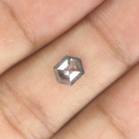 0.90 CT Hexagon Cut Diamond, Salt and Pepper Diamond, Natural Loose Diamond, Black Diamond, Grey Diamond, Rustic  Rose Cut Diamond KDL9970