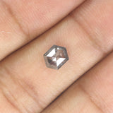 0.90 CT Hexagon Cut Diamond, Salt and Pepper Diamond, Natural Loose Diamond, Black Diamond, Grey Diamond, Rustic  Rose Cut Diamond KDL9970