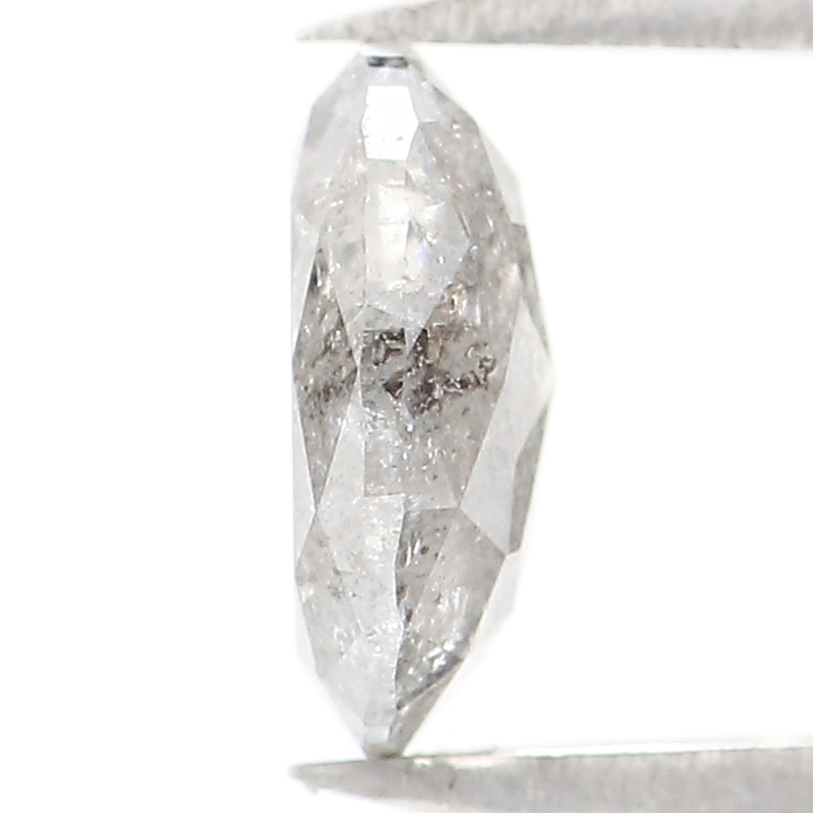 Natural Loose Oval Salt And Pepper Diamond Black Grey Color 0.89 CT 6.90 MM Oval Shape Rose Cut Diamond KDL1445