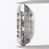Natural Loose Emerald Salt And Pepper Diamond Black Grey Color 0.75 CT 5.95 MM Emerald Shape Rose Cut Diamond KDL1100