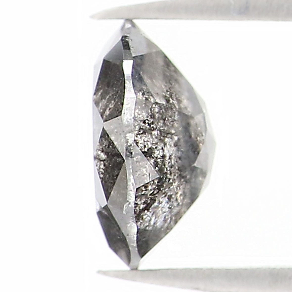 Natural Loose Round Rose Cut Salt And Pepper Diamond Black Grey Color 0.73 CT 5.80 MM Rose Cut Shape Diamond L1214