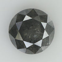 2.11 Ct Natural Loose Diamond Round Black Grey Salt And Pepper Color I3 Clarity 7.50 MM KDK1991