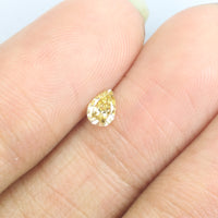 0.16 Ct Natural Loose Diamond Pear Yellow Color SI1 Clarity 4.85 MM L8638