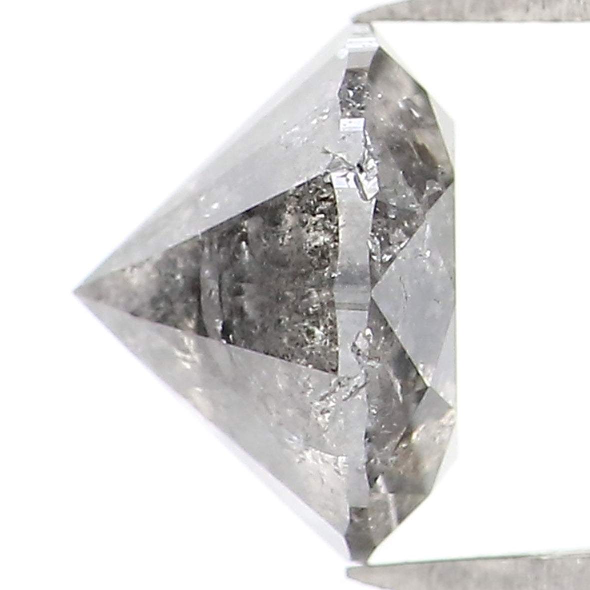 Natural Loose Round Salt And Pepper Diamond Black Grey Color 1.26 CT 6.55 MM Round Brilliant Cut Diamond L1419