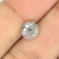 1.40 Ct Natural Loose Diamond, Grey Diamond, Round Diamond, Round Brilliant Cut Diamond, Sparkling Diamond, Rustic Diamond L240