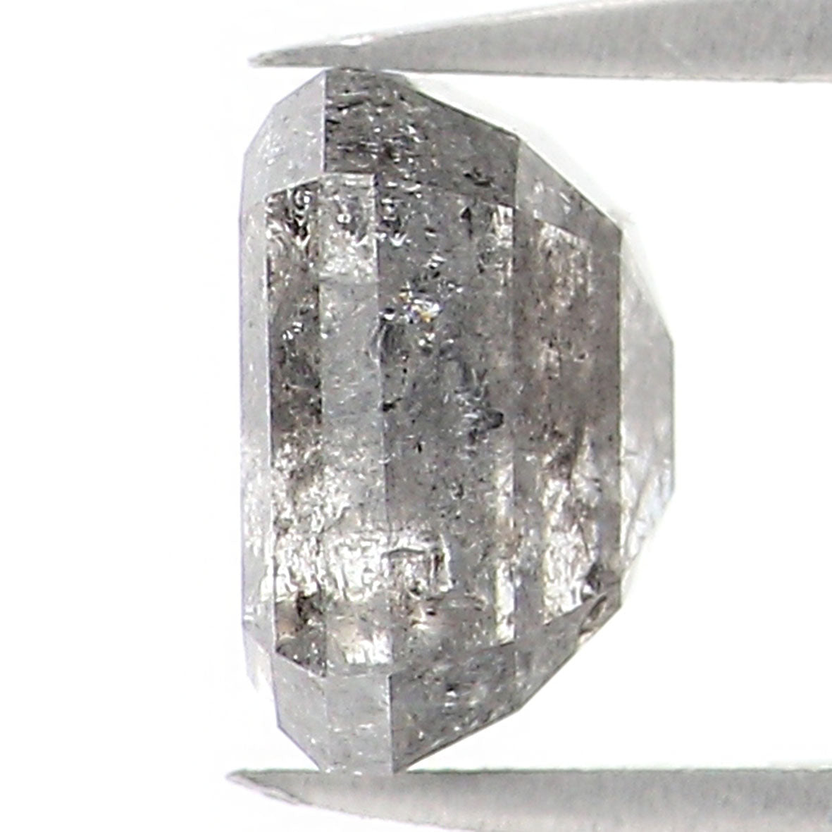 0.89 CT Natural Loose Emerald Shape Diamond Salt And Pepper Emerald Cut Diamond 5.50 MM Natural Black Grey Emerald Rose Cut Diamond LQ1220