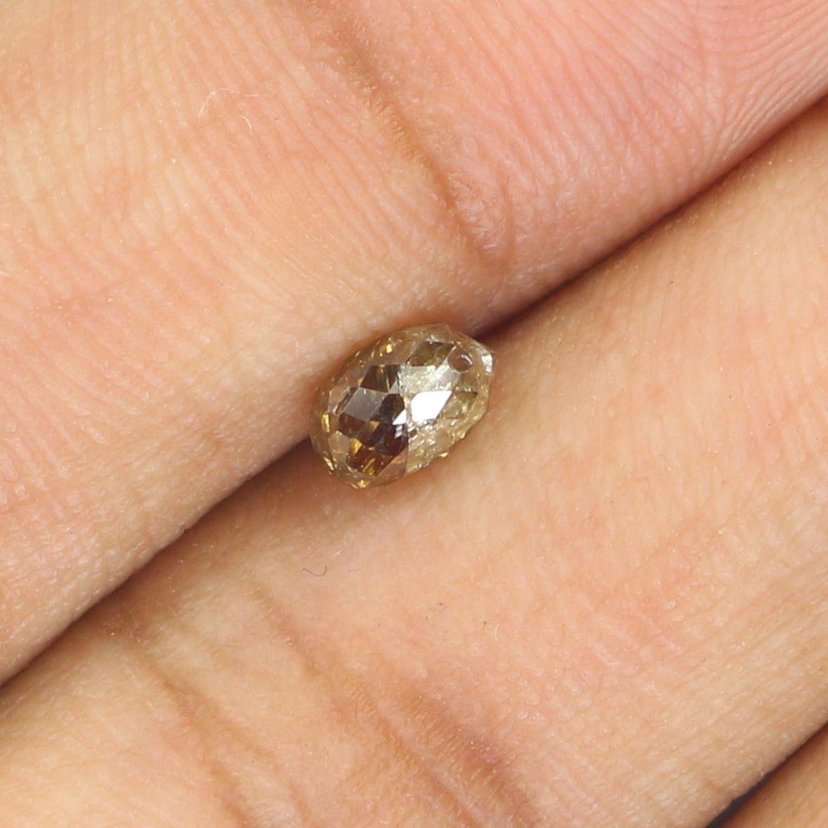 0.75 Ct Natural Loose Briolette Shape Diamond Brown Color Drop Diamond 5.75 MM Natural Loose Brown Color Briolette Rose Cut Diamond LQ9834
