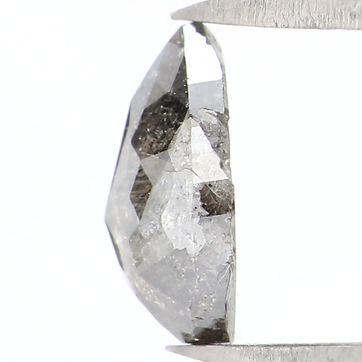 0.91 CT Natural Loose Pear Shape Diamond Salt And Pepper Pear Cut Diamond 7.20 MM Natural Black Grey Color Pear Rose Cut Diamond QL1665
