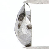 0.91 CT Natural Loose Pear Shape Diamond Salt And Pepper Pear Rose Cut Diamond 7.20 MM Natural Black Grey Color Pear Shape Diamond QL1665