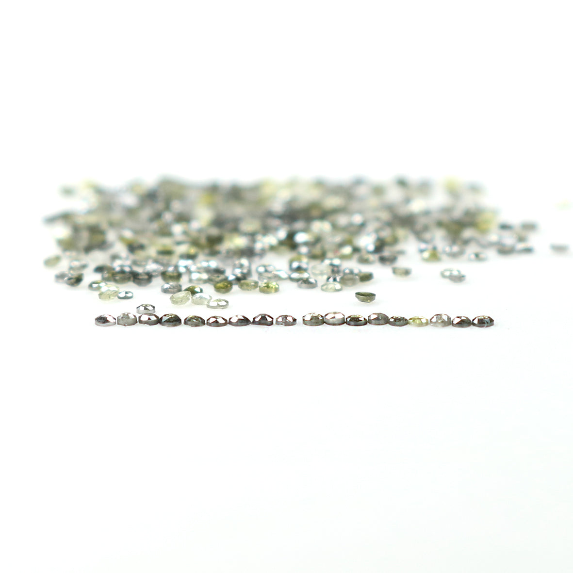 1.50 Ct Natural Loose Round Rose Cut Diamond Salt And Pepper Round Shape Diamond 1.00 MM Natural Black Grey Round Rose Cut Diamond LQ1809