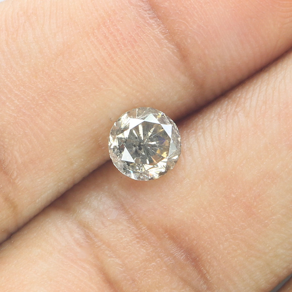 0.87 CT Natural Loose Round Shape Diamond Brown Color Round Cut Diamond 5.75 MM Natural Salt And Pepper Round Brilliant Cut Diamond LQ9364
