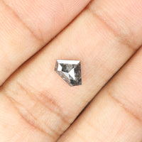 0.72 Ct Natural Loose Diamond, Salt And Pepper Diamond, Shield Cut Diamond, Black Gray Color Diamond, Rose Cut Real Rustic Diamond KDL007