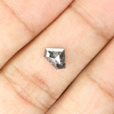 0.72 Ct Natural Loose Diamond, Salt And Pepper Diamond, Shield Cut Diamond, Black Gray Color Diamond, Rose Cut Real Rustic Diamond KDL007