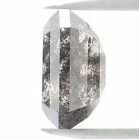 Natural Loose Emerald Salt And Pepper Diamond Black Grey Color 0.90 CT 6.00 MM Emerald Shape Rose Cut Diamond KDL1228