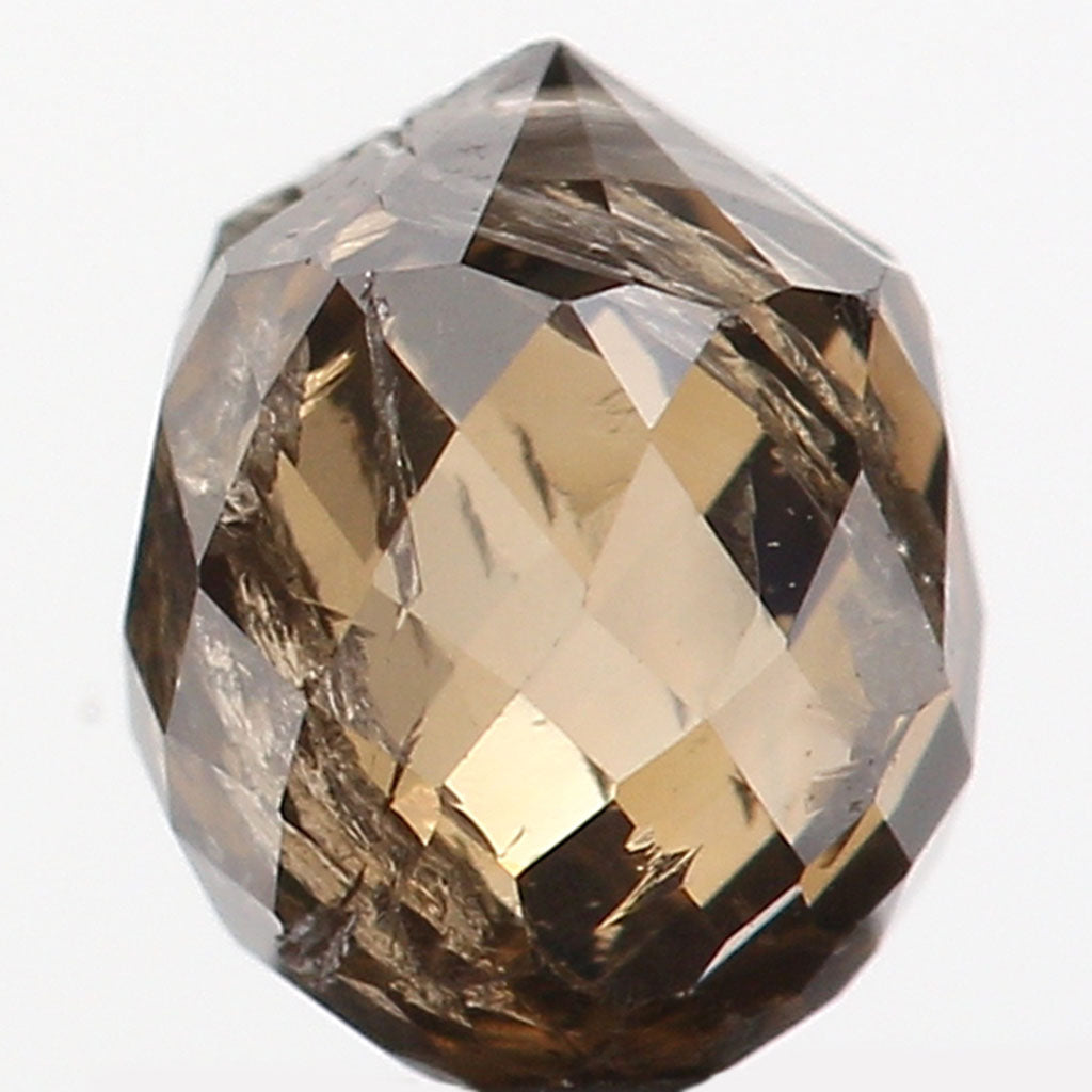 0.58 Ct Natural Loose Briolette Shape Diamond Brown Color Drop Diamond 4.70 MM Natural Loose Brown Color Briolette Rose Cut Diamond LQ9827