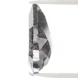 Natural Loose Pear Salt And Pepper Diamond Black Grey Color 0.55 CT 6.60 MM Pear Shape Rose Cut Diamond KDL1065
