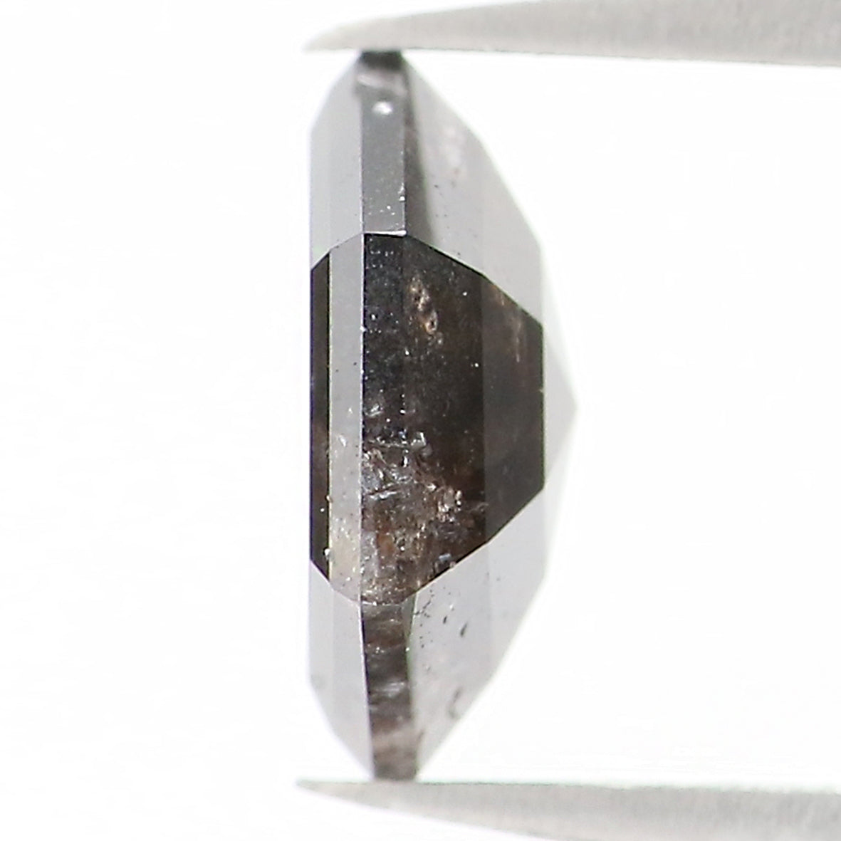 0.83 CT Natural Loose Hexagon Shape Diamond Salt And Pepper Hexagon Cut Diamond 6.70 MM Natural Black Grey Color Hexagon Cut Diamond KQ2396