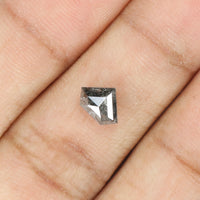 0.78 Ct Natural Loose Diamond, Shield Cut Diamond, Black Color Diamond, Rose Cut Diamond, Real Rustic Diamond, Antique Diamond KDK2266