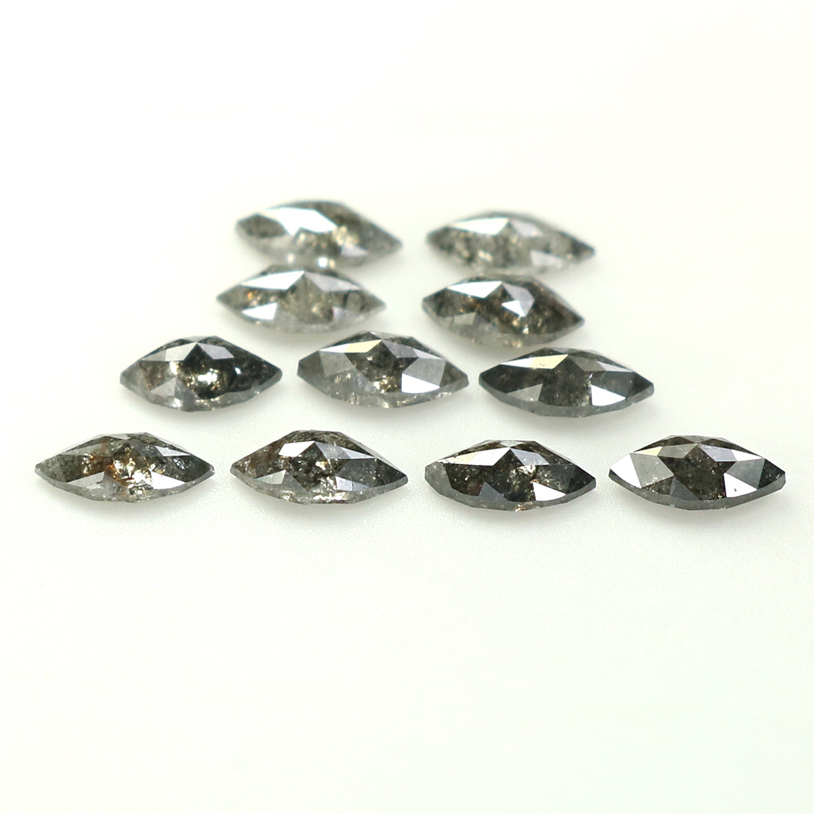 0.99 CT Natural Loose Marquise Shape Diamond Salt And Pepper Marquise Cut Diamond 3.90 MM Black Grey Color Marquise Rose Cut Diamond QL1348