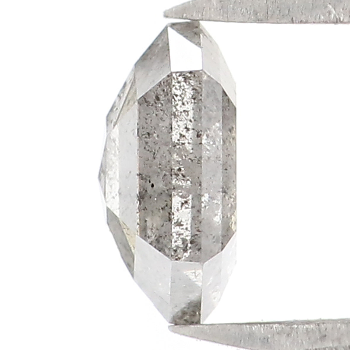 0.67 CT Natural Loose Hexagon Shape Diamond Salt And Pepper Hexagon Cut Diamond 6.05 MM Natural Black Grey Hexagon Rose Cut Diamond LQ1456