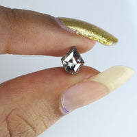 0.97 Ct Natural Loose Diamond Pentagon Black Grey Salt And Pepper color I3 Clarity 7.50 MM KDL8964