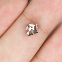 0.72 CT Natural Loose Diamond, Pentagon Cut Diamond, Salt And Pepper Diamond, Black Gray Pentagon Diamond, Rose Cut Diamond KDL9518